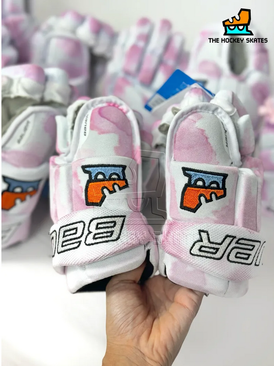 Bauer Pink Custom Gloves With Bow Knot