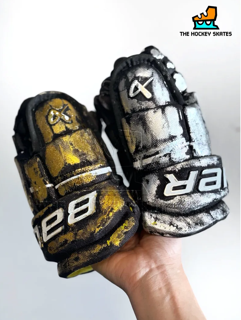 BAUER SUPREME MACH HOCKEY GLOVES-Chrome