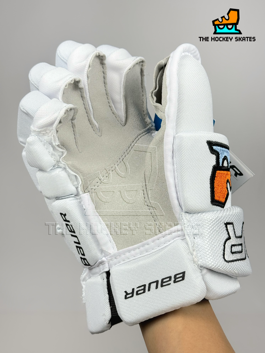 Bauer Hockey Gloves-"Sew and Cut"-White