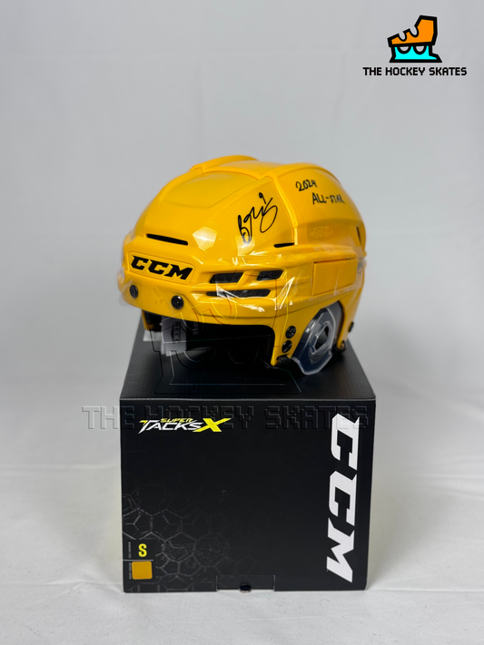 CCM Super Tacks X Hockey Helmet-Sunflower with Autograph
