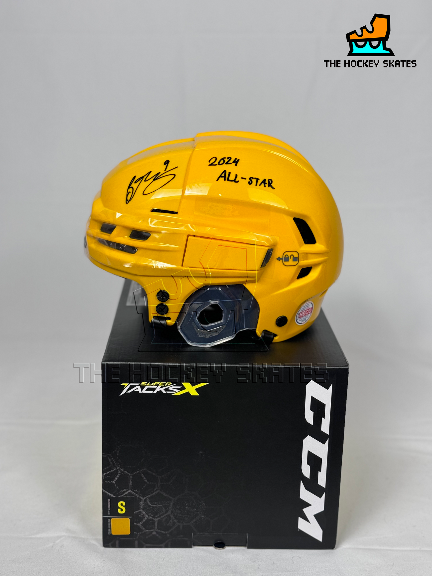 CCM Super Tacks X Hockey Helmet-Sunflower with Autograph