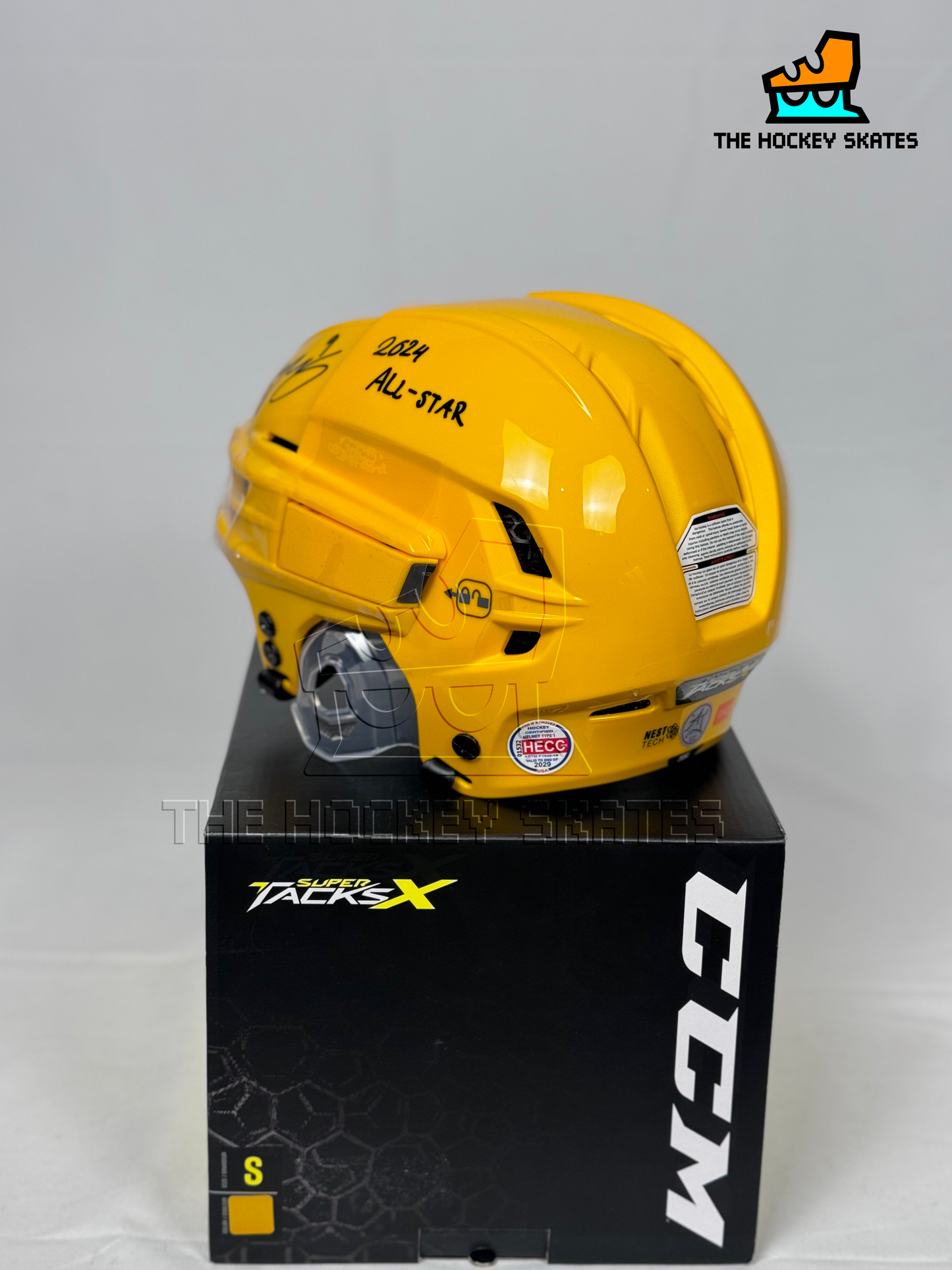 CCM Super Tacks X Hockey Helmet-Sunflower with Autograph