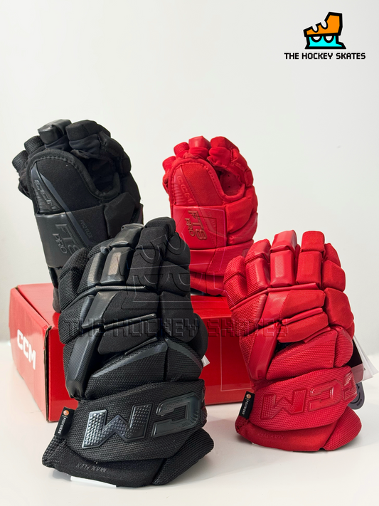 CCM Jetspeed FT8 Pro Hockey Gloves-Junior-Red
