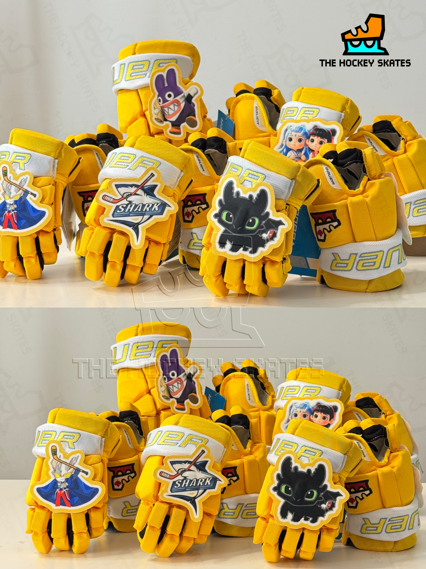 Bauer Hockey Gloves-"Sew and Cut"-Yellow