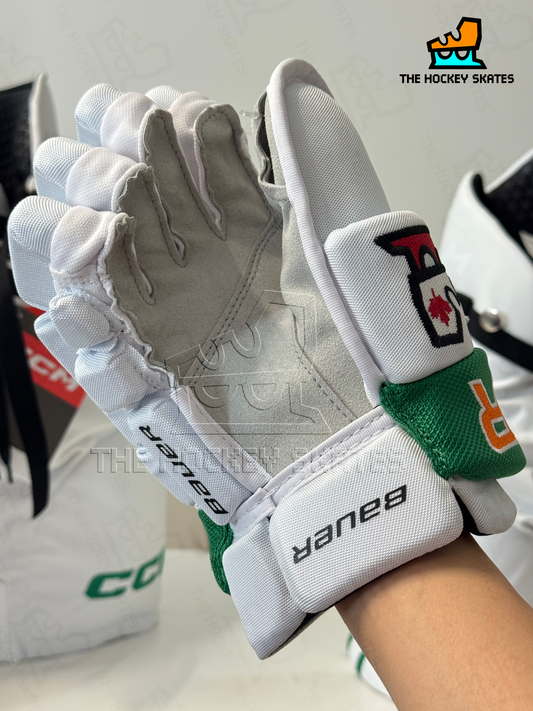 Bauer Hockey Gloves-"Sew and Cut"-White