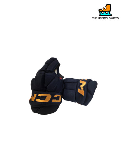 CCM HG95T Junior Hockey Gloves-Custom-Navy/Sunflower