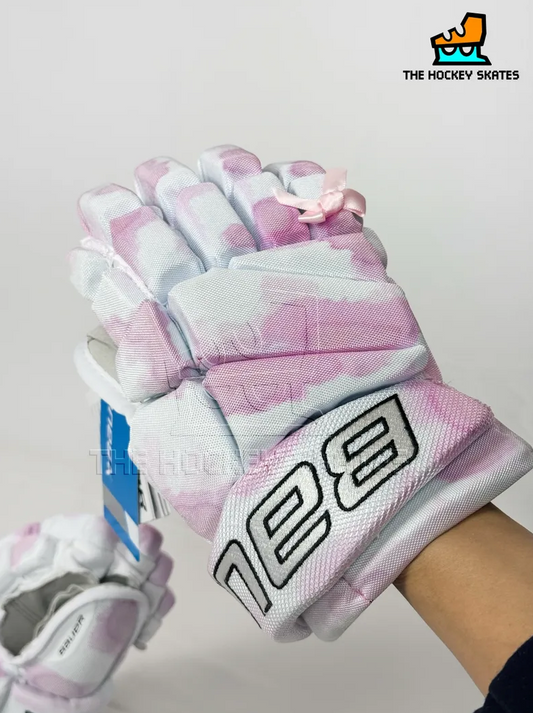 Bauer Pink Custom Gloves With Bow Knot