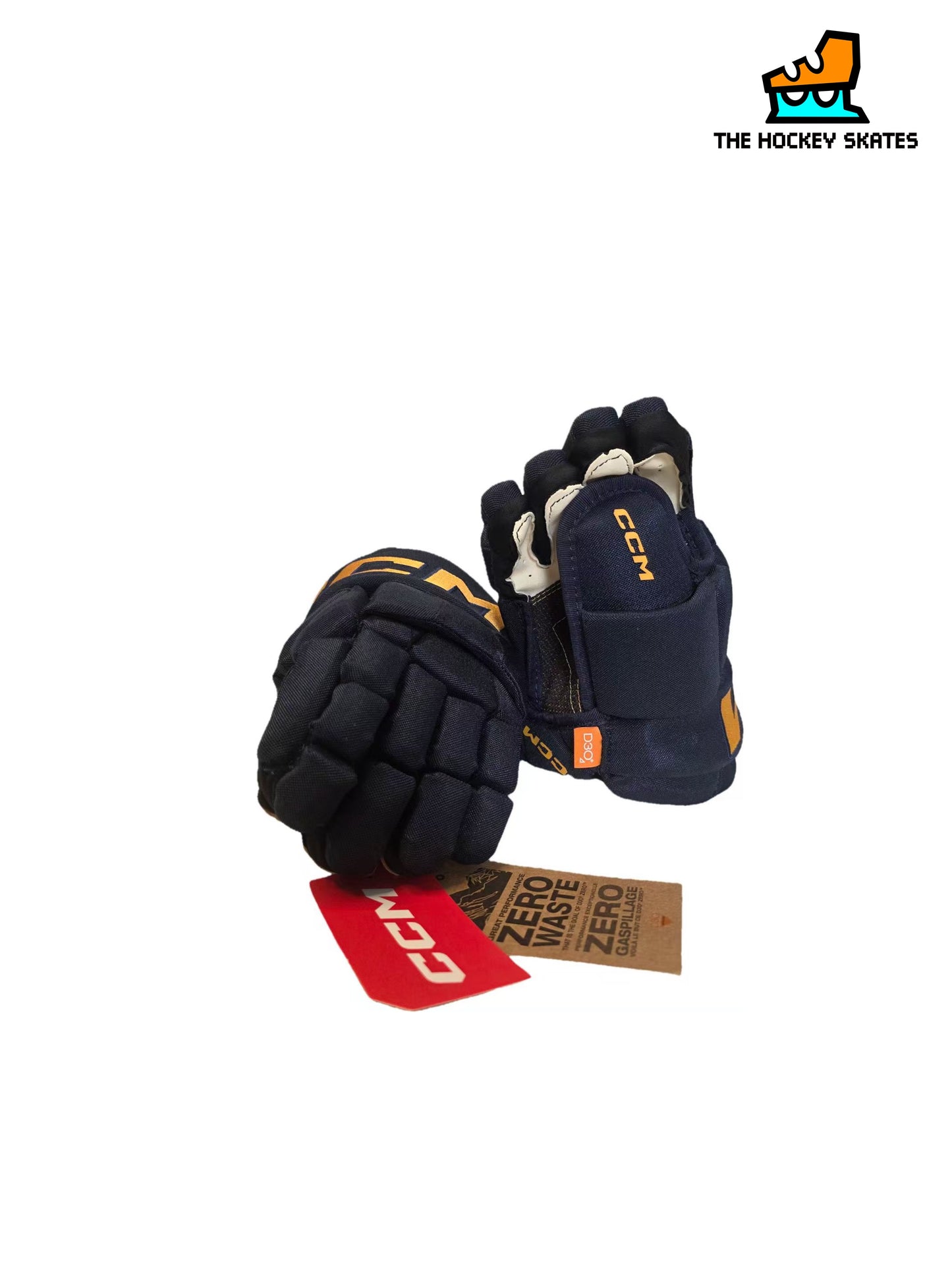 CCM HG95T Junior Hockey Gloves-Custom-Navy/Sunflower