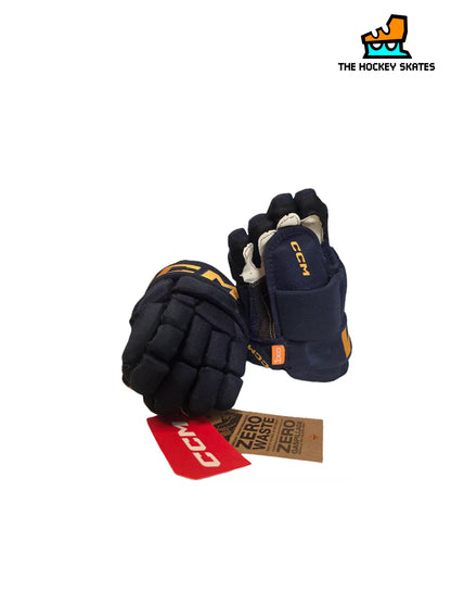 CCM HG95T Junior Hockey Gloves-Custom-Navy/Sunflower