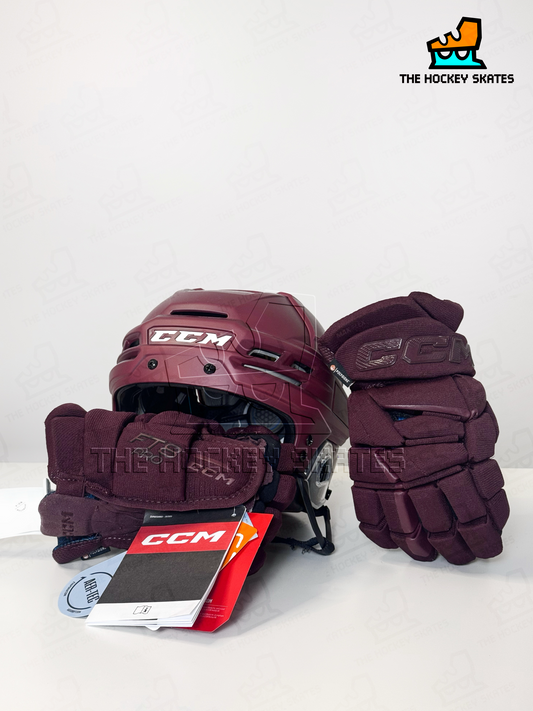 CCM FT8 Pro Gloves-Maroon and Royal Blue | Custom Hockey Gloves Canada | The Hockey Skates