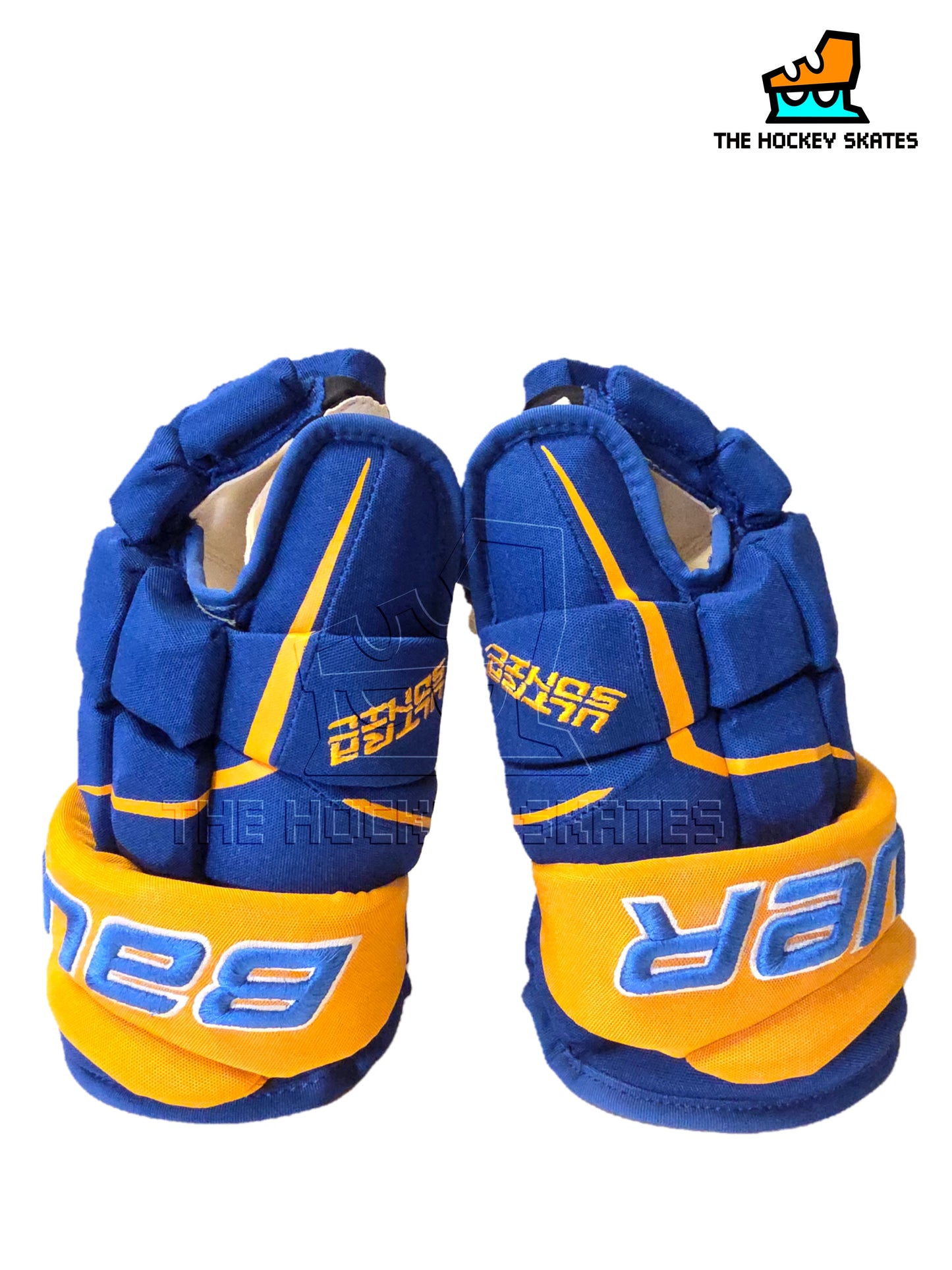 Bauer Supreme Ultrasonic Hockey Gloves-Royal Blue/Gold-New