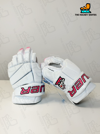 “Hockey For Girl" Themed Bauer Custom Hockey Gloves