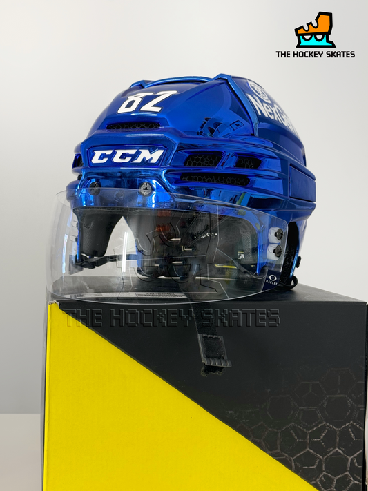 CCM Super Tacks X-Blue Metallic Hockey Helmet-Ian Cole