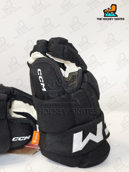 CCM HG95T Junior Hockey Gloves-Custom-Black/White
