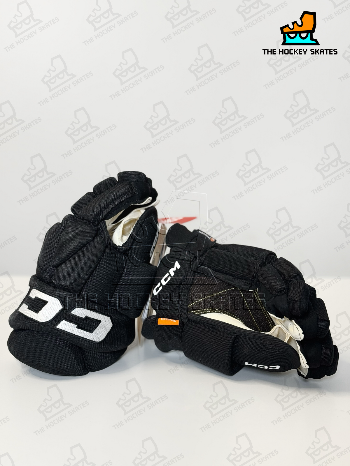CCM HG95T Junior Hockey Gloves-Custom-Black/White