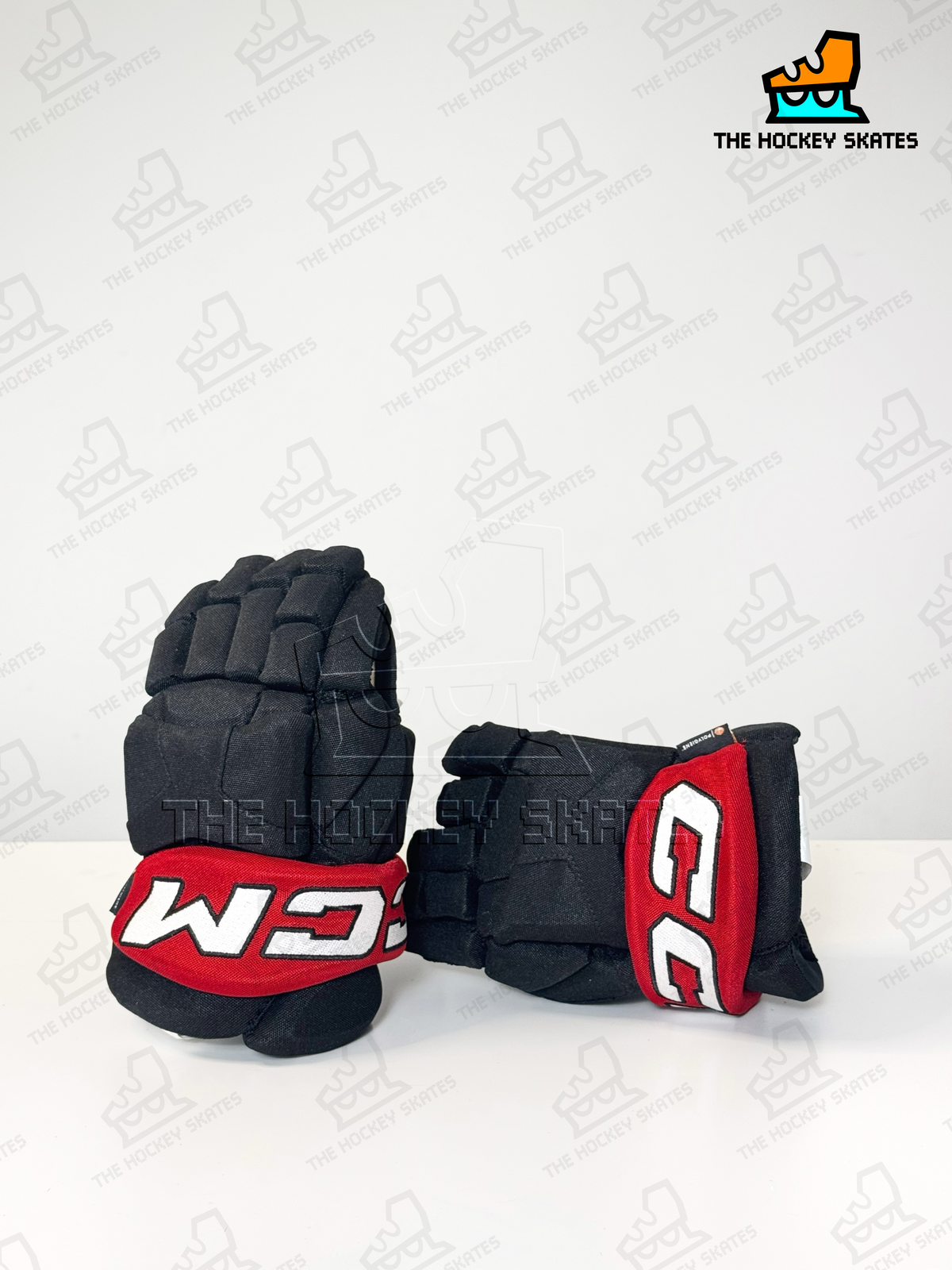 CCM HG95T Junior Hockey Gloves-Custom-Black/Red/White