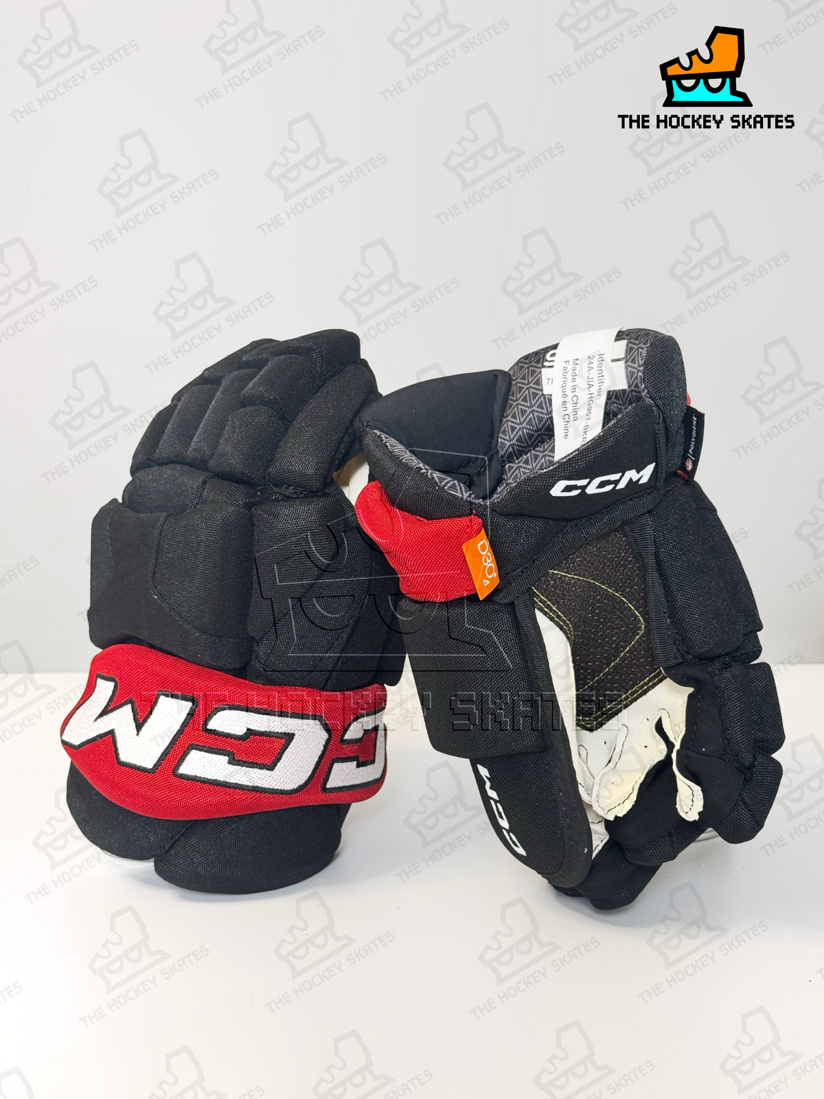 CCM HG95T Junior Hockey Gloves-Custom-Black/Red/White