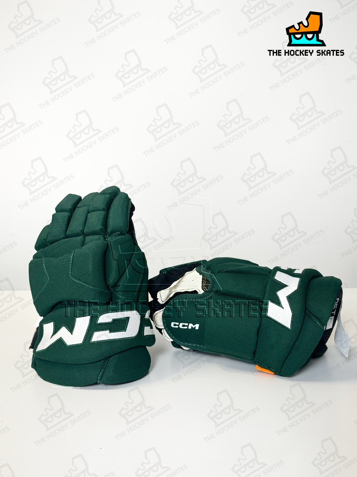 CCM HG95T Junior Hockey Gloves-Custom-Dark Green