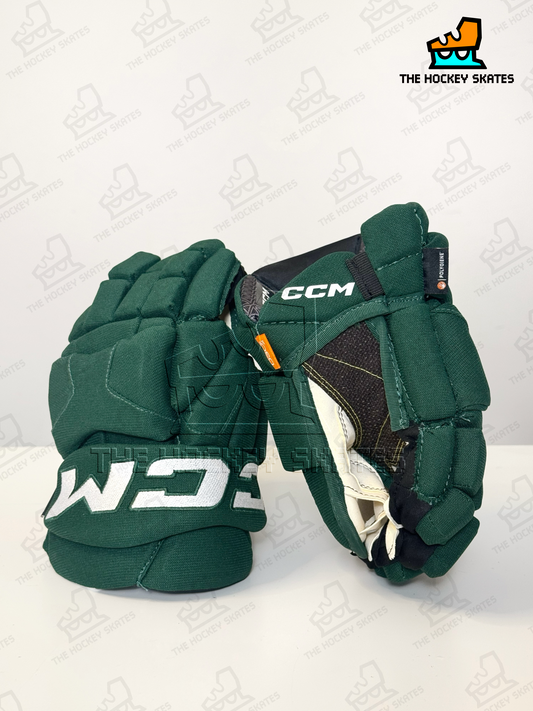 CCM HG95T Junior Hockey Gloves-Custom-Dark Green