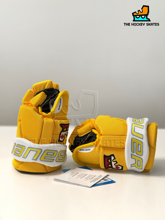 Bauer Hockey Gloves-"Sew and Cut"-Yellow