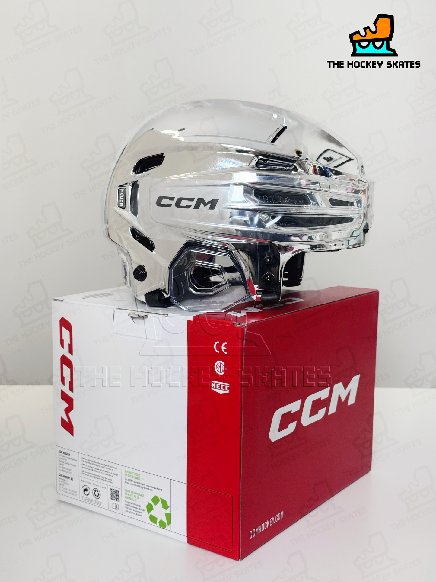 CCM TACKS 920 Hockey Helmet-Silver Chrome