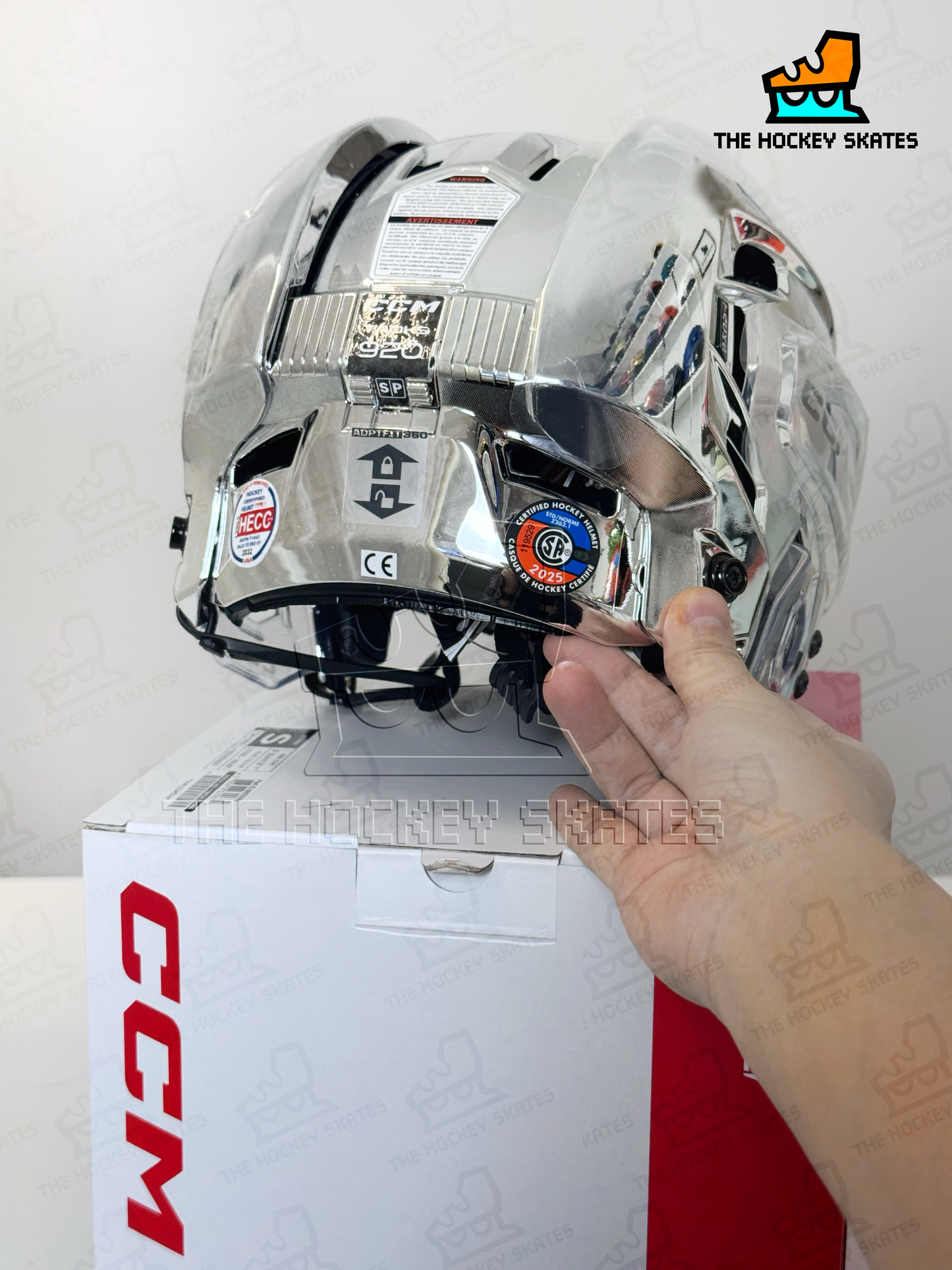 CCM TACKS 920 Hockey Helmet-Silver Chrome