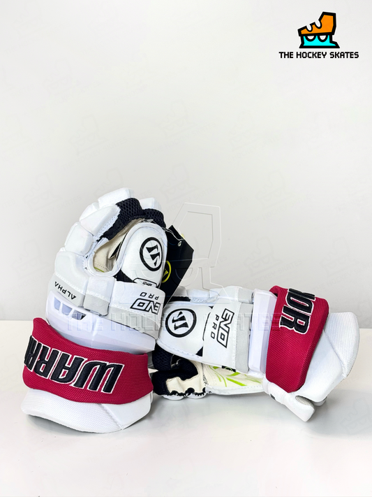 Warrior Alpha Evo Pro Junior Hockey Gloves - 2025-LA Kings Colorway with Red Custom Cuff