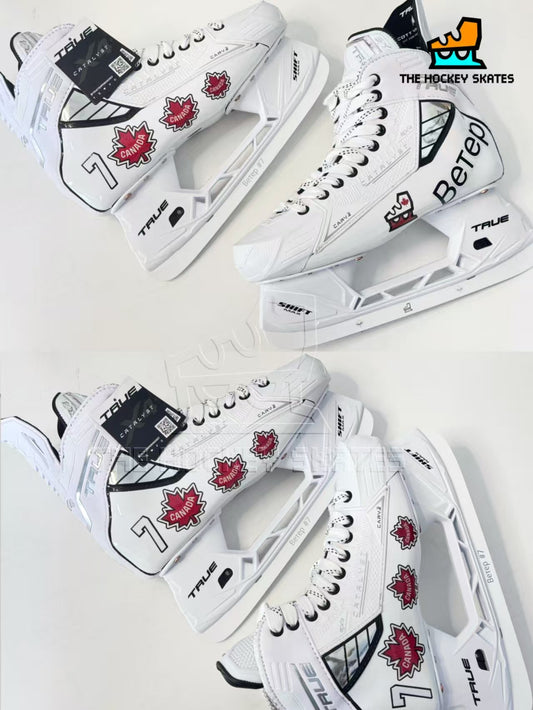 True 5X4 Whiteout Custom Hockey Skates-Junior
