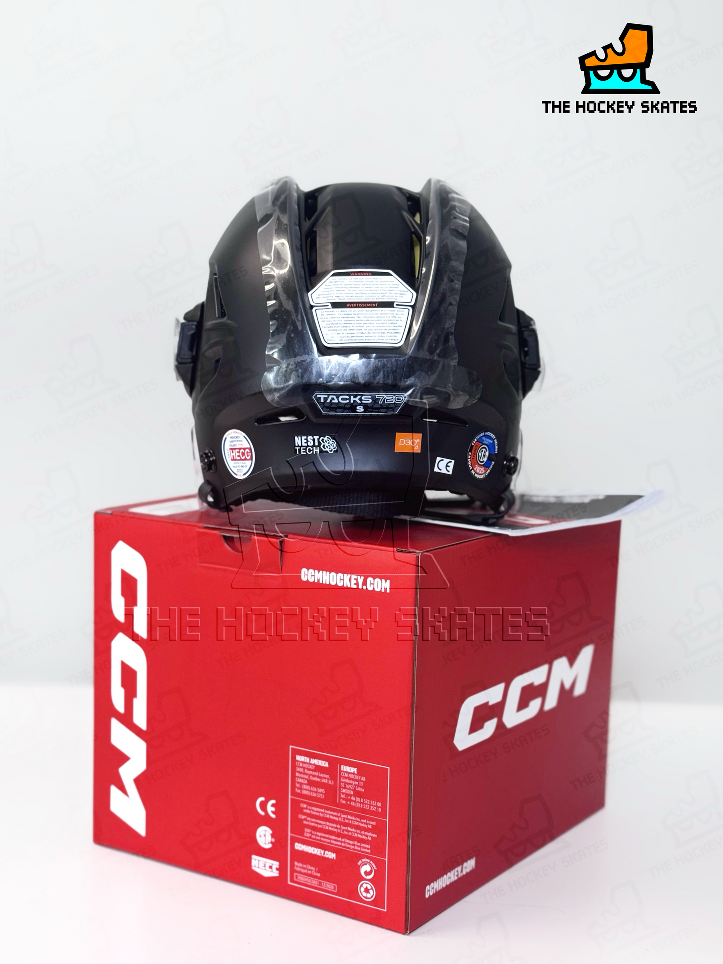 Matte Black Hockey Helmet-CCM Tacks 720